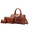 Bolso de gran capacidad con estampado de cocodrilo para comercio exterior, nuevo bolso de mujer de varias piezas, popular bolso de hombro para mujer con relieve