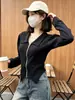 Chaqueta de Manga Larga para Mujer, Diseño Corto Ajustado para Otoño e Invierno, Top de Moda, Sudadera con Cremallera Irregular para Niñas