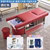 Cama de champú de masaje multifuncional eléctrica con terapia de pies, fumigación, calentador de agua, circulación de agua, peluquería, peluquería