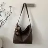 Bolsa Tote Versátil e Fashion para Mulheres, Estilo Coreano Tendência Retrô Grande Capacidade Bolsa de Ombro, Novo Modelo 2026 com Acabamento de Luxo, Bolsa Transversal