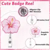 Nuevo producto transfronterizo: Clip retráctil para insignia de flor con purpurina para tarjetas de identificación médicas, gafetes y etiquetas decorativas