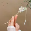 Horquilla de pelo con borla de flor retro de estilo chino nuevo, horquilla de pelo de estilo antiguo de alta gama, tocado, falda cara de caballo, accesorios para el cabello