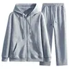Conjunto de Moletom Casual de Algodão Masculino, Estilo Primavera e Outono, Conjunto Esportivo de Duas Peças com Capuz Moderno e Solto, Conjunto de Roupa Masculina de Outono
