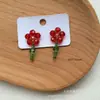 Cuentas de vidrio transparente tejidas a mano, cuentas de cristal, hojas, pequeñas flores, uva, accesorios, pendientes hechos a mano, tocado