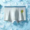 Roupa Íntima Infantil, Malha de Seda Gelada, Estilo Fino de Verão, Estampa de Desenho Animado, Cueca Boxer Infantil para Meninos de Tamanho Médio e Grande, Boxer para Estudantes