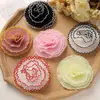Ins Estilo Coreano Doce Contraste Renda Malha Flor DIY Laço de Cabelo Corda de Cabelo Acessório de Cabeça Corsage Fantasia Acessórios de Flor