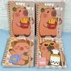 Caderno Fofo Capivara Espiral Página para Colorir Urso do Café Porquinho da Índia da Água Caderno Planner de Alto Valor com Elástico