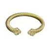 Pulsera Cruzada de Nuevo Estilo Europeo y Americano de Cuerda de Cáñamo David, con Etiqueta de Marca, Material de Latón, Pulsera de Lujo Ligero y Alta Calidad al por Mayor