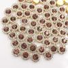 Vendas Diretas da Fábrica Recipiente Girassol Redondo Camada Dupla Flor Diamante DIY Laço Bolsa de Sapato Acessórios de Vestuário Acessórios Diamante Garra