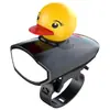 Campainha de bicicleta infantil de pato, luz dianteira para pedalar à noite, bicicleta de equilíbrio, buzina de pato amarela à prova de vento, equipamento de ciclismo para mountain bike