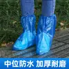 Botas de chuva descartáveis à prova d'água antiderrapante capa de sapato de cano alto espessa resistente ao desgaste tampa de pé de plástico transparente para dias chuvosos