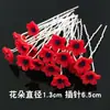 Taobao Venda Quente Garfo de Cabelo Flor de Lírio Pente de Cabelo em U para Noiva Presilha Colorida Flor Presilha de Cabelo Adorno de Cabeça Presilha de Cabelo