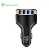 Cargador de Coche para Teléfono Móvil con 4 Puertos USB QC3.0 Cargador de Coche Multi-Puerto Carga Rápida Uno a Cuatro Cargador de Coche Venta al por Mayor Transfronteriza