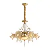Lustre todo em cobre estilo europeu, luz principal para sala de estar, luz de jantar duplex de luxo americano, luz para quarto, luz para escritório, atacado