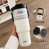 Taza de vacío Taishuo con asa para mujer, gran capacidad, taza de café de acero inoxidable, taza de agua para coche, taza de aspecto atractivo para hombres y niñas
