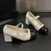 Zapatos Mary Jane Vintage Franceses para Mujer 2026 Nuevo Estilo Pequeña Fragancia Primavera y Otoño Planos Par con Faldas Tacones Altos Elegantes