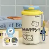 Nova caneca térmica e que mantém o frio, design de maçã arco-íris com ponto vermelho, um presente para meninas, portátil para uso ao ar livre, caneca de café estilosa para estudantes