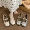 Zapatos Planos de Ballet con Lazo Suave Estilo Hada para Mujer, Estilo Retro Francés, Zapatos Mary Jane que Aumentan la Altura