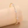Pulsera Elástica Abierta de Circonita Transfronteriza Europea y Americana, Sencilla y a la Moda, Estilo Nicho, Lujo Ligero, Sensación de Alta Gama, Joyería para Mujer