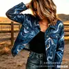 Nueva Chaqueta Corta de Mezclilla de Algodón Transfronteriza Otoño e Invierno Estampado Digital 3D Moda Personalidad Top Delgado Mujer