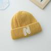 Chapéu infantil estilo coreano outono e inverno N-letter fita chapéu de malha para meninos e meninas bonito chapéu de lã quente moderno