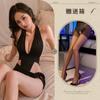 Lingerie Sexy de He Mei, Macacão Água Morta, Traje de Secretária com Abertura no Gancho, Saia Justa ao Corpo, Uniforme de Tentação para Boate