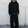 Sudadera con capucha Unisex Estilo Hip Hop Callejero Americano Oscuro Retro Y2K Personalidad Color Sólido Diseño Simple