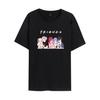 Camiseta holgada casual de manga corta con estampado popular europeo y americano de cola de monstruo para adolescentes
