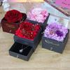 Caja de Joyería Caja de Almacenamiento Flor Eterna de Rosa Cubierta Acrílica Navidad Amazon Más Vendido Caja de Regalo para el Día de San Valentín