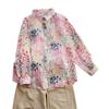 En Stock Primavera y Otoño Color Macaron Ramio Floral Camisa Nicho Versátil Suelta Delgada Blusa Estampada Top de Mujer
