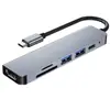 Estação de Docking Oito em Um Docking Station USB 3.0 de Cabeça Dupla Type-C Estação de Docking Sete em Um Hub 8 em 1