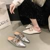 Sandalias Cerradas de Lazo Estilo Francés para Mujer, Nuevas Sandalias Planas Tipo Mocasín para Verano 2025 para Uso en Exteriores