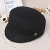 Circunferencia de cabeza grande más de 60 CM circunferencia de sombrero otoño e invierno gorra de visera corta de lana para mujer gorro de lana grueso y cálido