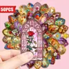Compra Direta Transfronteiriça [com Certificação Ce.Cpc] 50 Peças de Adesivos Florais Vintage para Janela Materiais Criativos Sonhadores para Decoração DIY