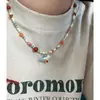 Collar de Cuentas de Arroz Coloridas Hecho a Mano de Nicho para Primavera y Verano Cadena Clavicular Linda Retro para Mujeres