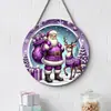 Decorações de rodelas de madeira de Natal transfronteiriças com grafite, Enfeites de parede e porta de Natal para casa, Decorações de árvore de Natal de madeira