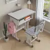 Escritorio Estilo Escuela para Estudiantes de Primaria, Juego de Escritorio y Silla de Estudio para Niños para Uso en Casa para Niños y Niñas, Juego de Escritorio para Tareas