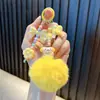 Chaveiro Gato Morango Desenho Animado Gatinho Pingente de Bolsa Lanyard de Celular Fofo Pingente para Chaveiro de Carro Pequeno Presente