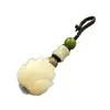 Raíz de Bodhi Tallado Flor de Loto Raíz de Loto Hoja de Loto Bolsa de la Suerte Colgante Pequeño Creativo Llavero Cadena de Teléfono Móvil Colgante