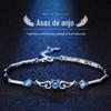 Pulseira asas de anjo feminina prata 925 design de nicho ins estudante Mori pulseira de namoradas pulseira presente de aniversário