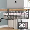 Organizador de cables debajo del escritorio, bandeja para gestión de cables, caja para organizar cables de datos debajo del escritorio de la computadora, almacenamiento para cables, enchufes, router y Wi-Fi