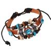 Punk nueva pulsera pulsera de cuero con cuentas suministro directo de fábrica venta caliente joyería personalizada joyería de estilo étnico