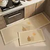 Tapete de Piso para Cozinha com Trama de Linho Antiderrapante à Prova de Óleo Limpável Sem Lavagem Tapete Especial Resistente a Manchas Absorvente de Água para Uso Doméstico