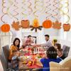 XL047 Colgante en espiral de PVC, adorno colgante para el Día de Acción de Gracias, otoño, decoración con remolinos de papel de aluminio