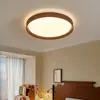 Nueva Lámpara de Dormitorio Estilo Chino Color Nogal Lámpara Retro de Gama Alta con Veta de Madera Protección Ocular Lámpara de Techo para Estudio Sala de Estar Pasillo