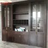 Fábrica de Comercio Exterior Personalizado Sala de Estar Nuevo Estilo Chino Madera Maciza Gabinete de Vino Lujo Americano Roble Tronco Bodega Estilo Europeo Estante de Vino