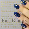 FULL BEAUTY pegatinas de arte para uñas transfronterizas estilo ins estrella plateada dorada de cuatro colores estrella octagonal pegatinas de arte para uñas de estilo