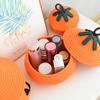 Cesta de Almacenamiento Tejida con Cuerda de Algodón Cubierta de Calabaza de Halloween Mesa de Sala de Estar Mesa de Centro Almacenamiento de Artículos Varios