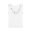 (40 Modal 260g viscose) Camiseta Sexy de Gola Swing Sem Mangas Slim Fit Estilo Coreano Temperamento Top