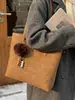 Bolsa retro grande de camurça para mulheres 2026 nova bolsa de ombro única casual para outono e inverno Bolsa tote estilo coreano para o dia a dia